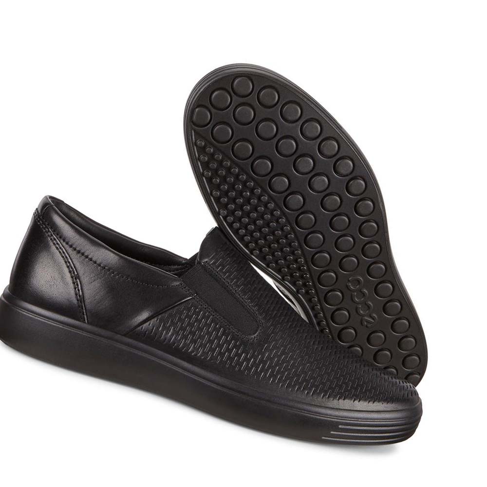 Férfi Ecco Soft 7 Slip-on Tornacipő Fekete | HU 635WNB